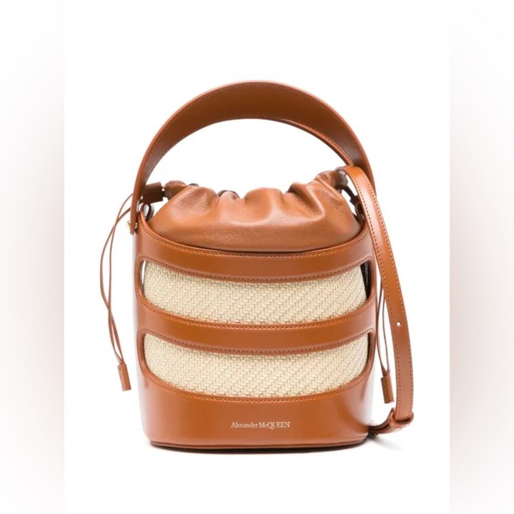 Alexander McQueen Women's The Rise Bucket in Tan/natural - Picture 2 of 8